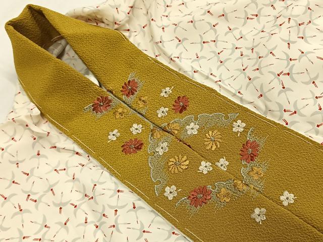 平和屋着物●長襦袢　無双仕立て　飛鳥文　半衿刺繍　正絹　逸品　AABG4752fy