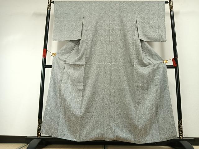 平和屋着物●名門　藤娘きぬたや・総絞り(杢目絞り)　小紋　霞文　正絹　逸品　AABG4753fy