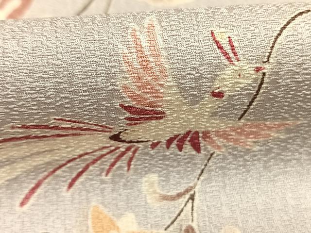 平和屋着物●訪問着　花鳥文　正絹　逸品　AABG4756fy