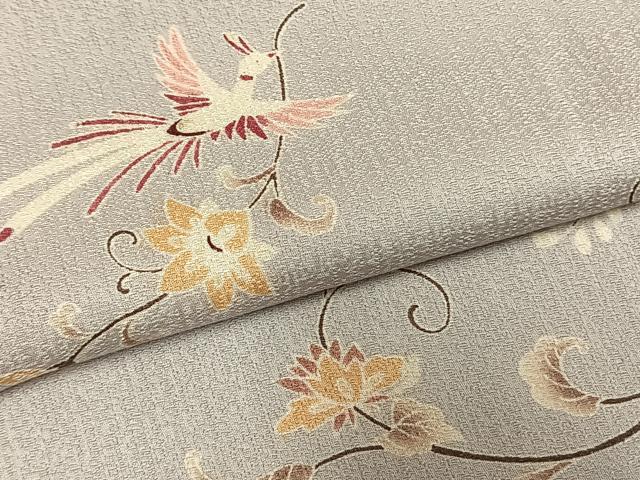 平和屋着物●訪問着　花鳥文　正絹　逸品　AABG4756fy