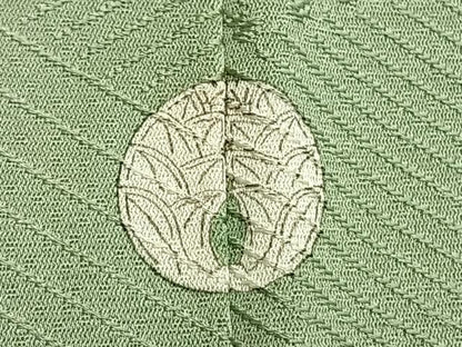 平和屋着物●上質な色無地　立波地紋　裏葉柳色　正絹　逸品　AABG4759fy