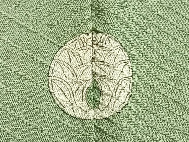 平和屋着物●上質な色無地　立波地紋　裏葉柳色　正絹　逸品　AABG4759fy