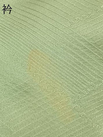 平和屋着物●上質な色無地　立波地紋　裏葉柳色　正絹　逸品　AABG4759fy
