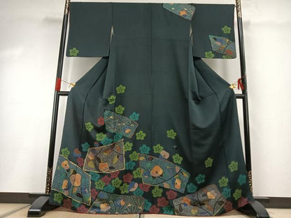 平和屋着物●訪問着　舞花文　金銀糸　金彩　正絹　逸品　AABG4761fy