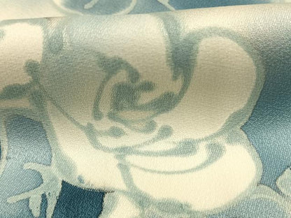 平和屋着物●染色作家　斉藤三才　小紋　手描き　薔薇　暈し染め　正絹　逸品　AABG4762fy