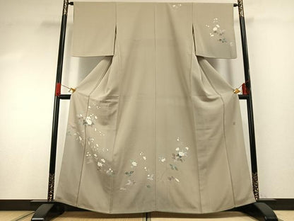 平和屋着物●訪問着　友禅　作家物　枝花文　暈し染め　正絹　逸品　AABG4763fy
