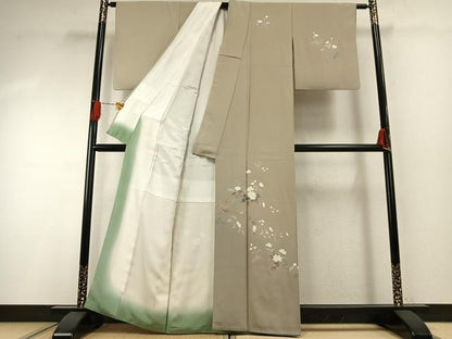 平和屋着物●訪問着　友禅　作家物　枝花文　暈し染め　正絹　逸品　AABG4763fy