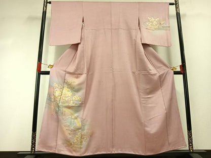 平和屋着物●金彩友禅　卓越技能者・名工・和田光正　訪問着　風景花文　暈し染め　金銀彩　正絹　逸品　AABG4764fy