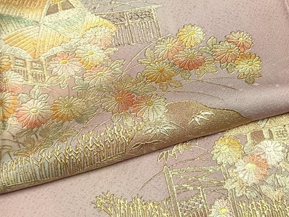 平和屋着物●金彩友禅　卓越技能者・名工・和田光正　訪問着　風景花文　暈し染め　金銀彩　正絹　逸品　AABG4764fy