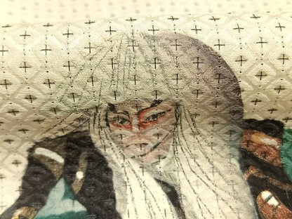 平和屋着物●訪問着　お召地　手描き　歌舞伎役者　暈し染め　金銀彩　正絹　逸品　AABG4766fy