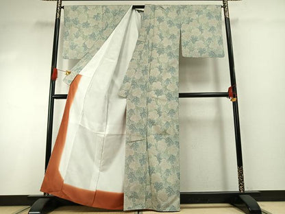 平和屋着物●本場大島紬　染大島　葉尽くし　正絹　逸品　AABG4772fy