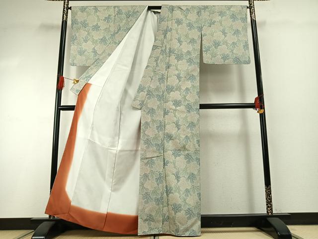 平和屋着物●本場大島紬　染大島　葉尽くし　正絹　逸品　AABG4772fy