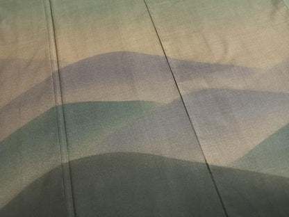 平和屋着物●本場大島紬　染大島　訪問着　風景文　正絹　逸品　AABG4774fy