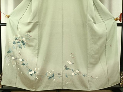 平和屋着物●訪問着　友禅　作家物　枝花文　暈し染め　正絹　逸品　AABG4777fy