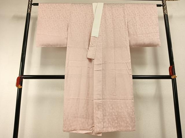 平和屋着物●長襦袢　無双仕立て　南天地紋　薄桜色　正絹　逸品　未使用　AABG4779fy