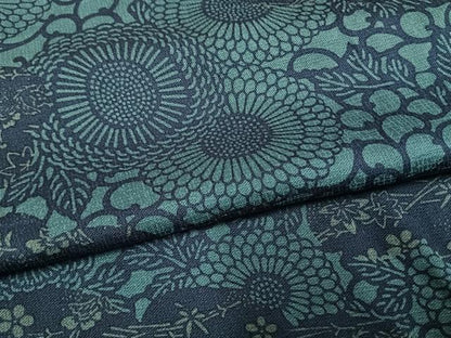 平和屋着物●二代目 楠本忠　訪問着　本藍　型染め　草花文　正絹　逸品　AABG4780fy