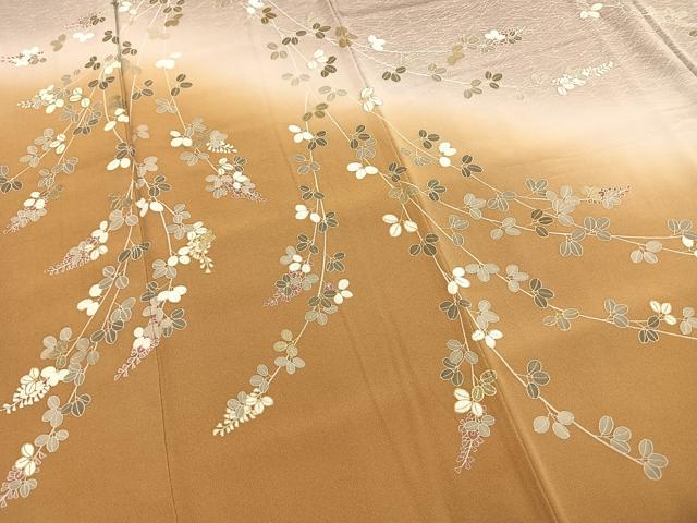 平和屋着物●訪問着　萩文　暈し染め　金彩　正絹　逸品　AABG4783fy