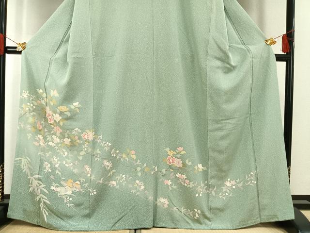 平和屋着物●訪問着　友禅　花鳥文　暈し染め　正絹　逸品　AABG4785fy