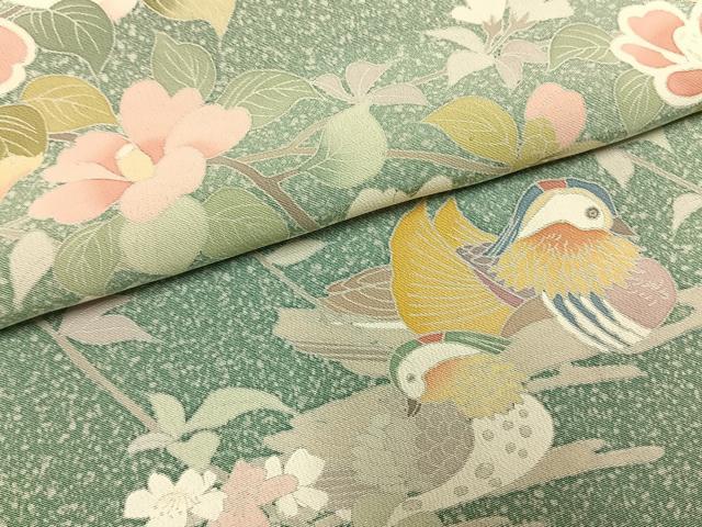 平和屋着物●訪問着　友禅　花鳥文　暈し染め　正絹　逸品　AABG4785fy