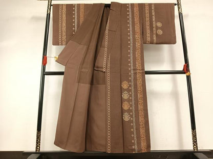 平和屋着物●訪問着　中国三大刺繍　汕頭刺繍　スワトウ刺繍　相良刺繍　総刺繍　吉祥花間道　金糸　正絹　逸品　AABG4789fy