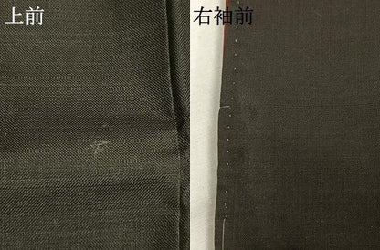 平和屋着物●本場大島紬　カタス9マルキ　草花間道　黒地　正絹　逸品　AABG4790fy