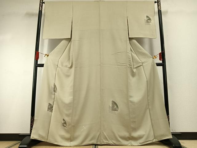 平和屋着物●訪問着　駒刺繍　枝梅文　暈し染め　金彩　正絹　逸品　AABG4792fy