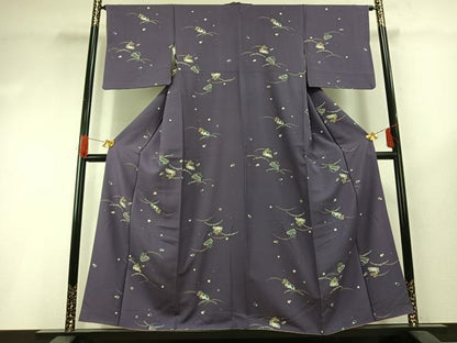 平和屋着物●上質な小紋　兎　芝文　金彩　正絹　逸品　AABG4793fy