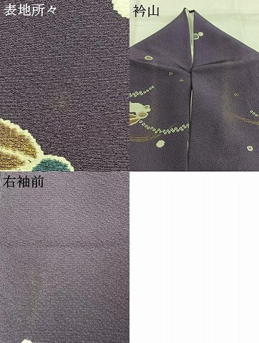 平和屋着物●上質な小紋　兎　芝文　金彩　正絹　逸品　AABG4793fy