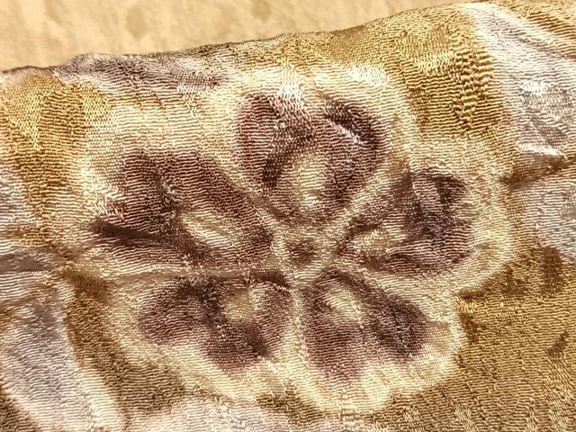 平和屋着物●訪問着　絞り　草花文　暈し染め　金彩　上代43万円　仮絵羽　正絹　逸品　未使用　AABG4795fy