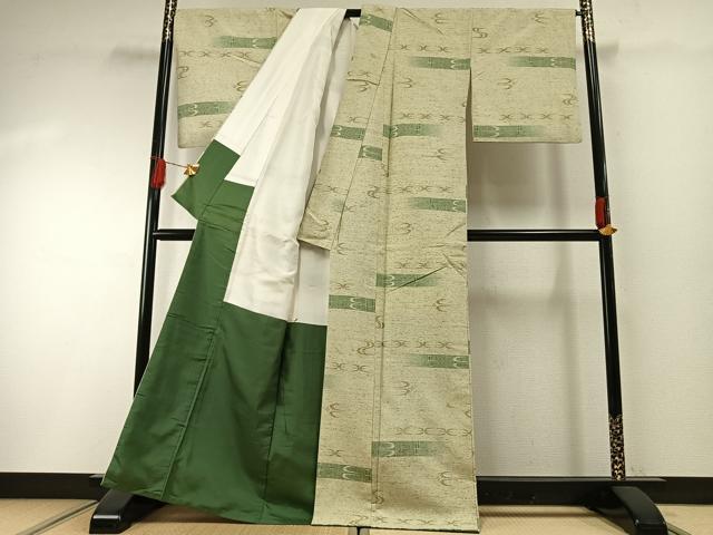 平和屋着物●ぜんまい紬　琉球絣　正絹　逸品　AABG4796fy