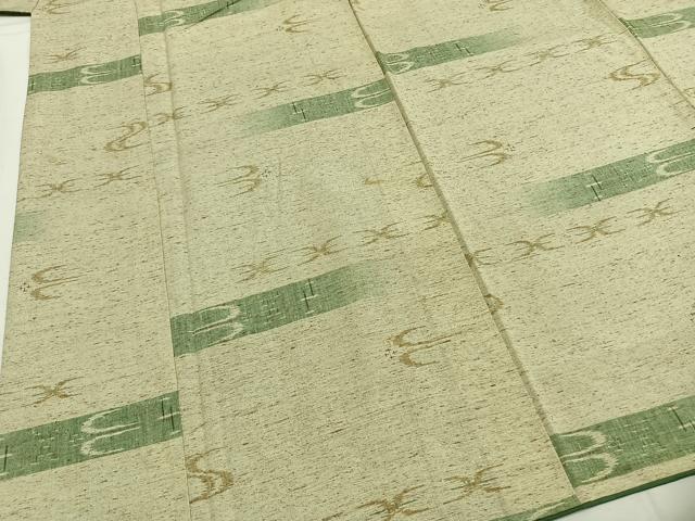 平和屋着物●ぜんまい紬　琉球絣　正絹　逸品　AABG4796fy
