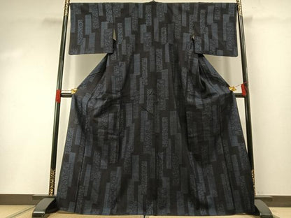平和屋着物●本場結城紬　重要無形文化財　80亀甲　色紙文　高島屋扱い　正絹　逸品　AABG4797fy