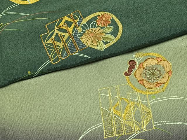 平和屋着物●訪問着　駒刺繍　源氏香　花丸文　暈し染め　金彩　正絹　逸品　AABG4798fy