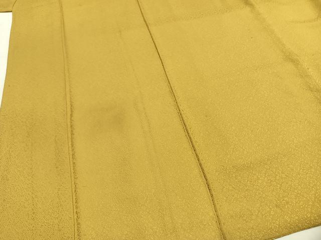 平和屋着物●上質な色無地　草花地紋　芥子色　正絹　逸品　AABG4801fy