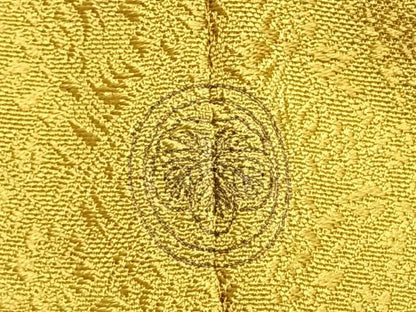 平和屋着物●上質な色無地　草花地紋　芥子色　正絹　逸品　AABG4801fy