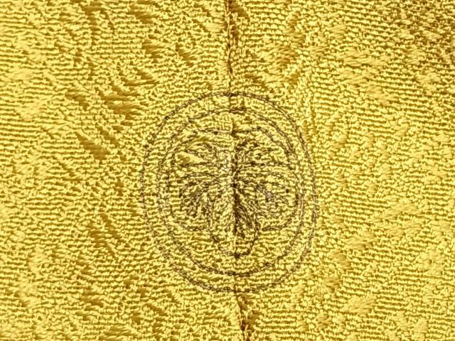 平和屋着物●上質な色無地　草花地紋　芥子色　正絹　逸品　AABG4801fy