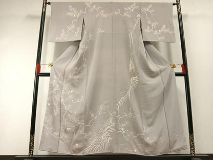 平和屋着物●訪問着　手描き　枝松文　正絹　逸品　未使用　AABG4802fy