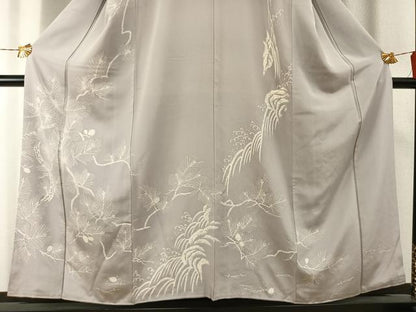 平和屋着物●訪問着　手描き　枝松文　正絹　逸品　未使用　AABG4802fy