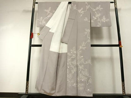 平和屋着物●訪問着　手描き　枝松文　正絹　逸品　未使用　AABG4802fy