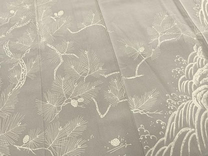 平和屋着物●訪問着　手描き　枝松文　正絹　逸品　未使用　AABG4802fy