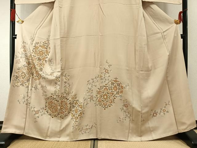 平和屋着物●訪問着　駒刺繍　吉祥花文　金彩　鈴乃屋扱い　正絹　逸品　AABG4805fy