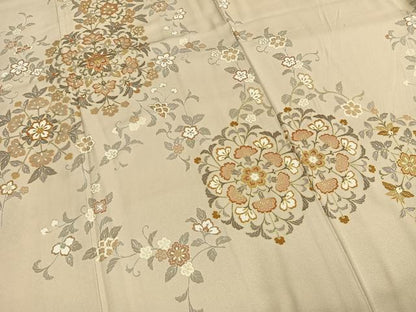 平和屋着物●訪問着　駒刺繍　吉祥花文　金彩　鈴乃屋扱い　正絹　逸品　AABG4805fy