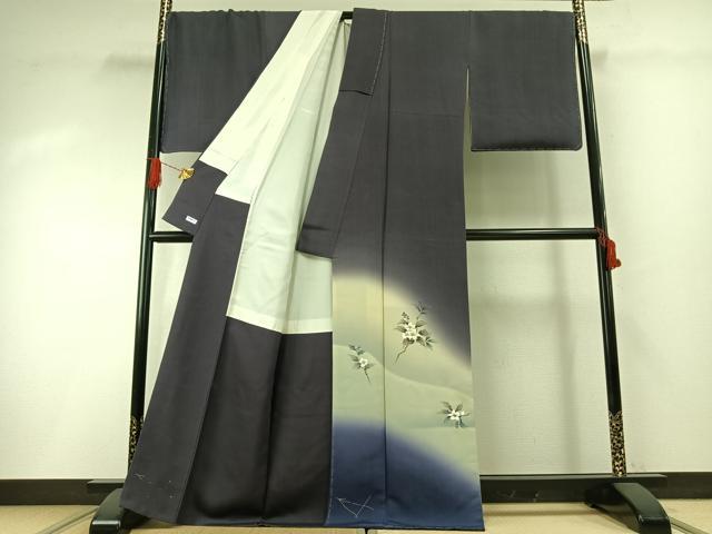 平和屋着物●ちぎり和紙重ね染　村松志行　訪問着　手描き　枝花文　暈し染め　正絹　逸品　未使用　AABG4806fy