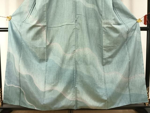 平和屋着物●本場大島紬　染大島　訪問着　絞り　流水文　正絹　逸品　AABG4807fy