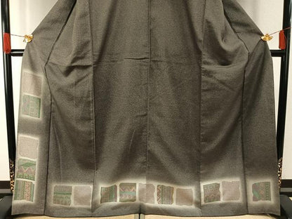 平和屋着物●本場大島紬　染大島　訪問着　壁画文様　正絹　逸品　AABG4808fy