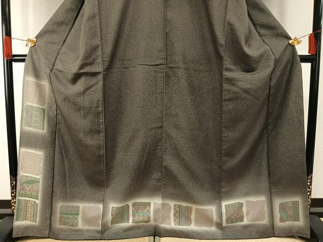 平和屋着物●本場大島紬　染大島　訪問着　壁画文様　正絹　逸品　AABG4808fy