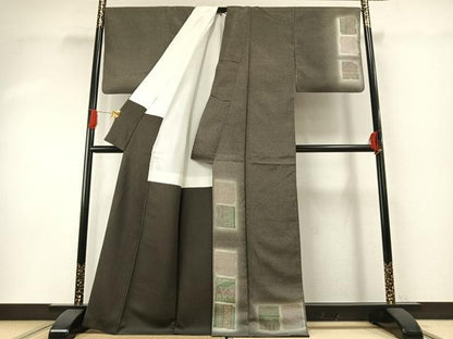 平和屋着物●本場大島紬　染大島　訪問着　壁画文様　正絹　逸品　AABG4808fy