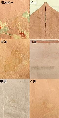 平和屋着物●アンティーク　大正ロマン　訪問着　駒刺繍　風景花文　正絹　逸品　AABG4814fy