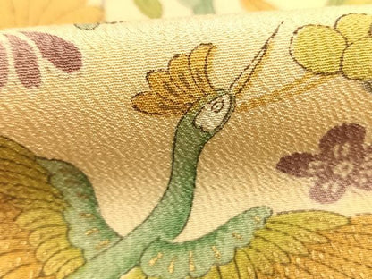 平和屋着物●上質な小紋　花鳥文　金彩　正絹　逸品　AABG4822fy