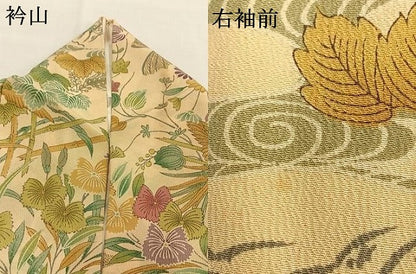 平和屋着物●上質な小紋　花鳥文　金彩　正絹　逸品　AABG4822fy